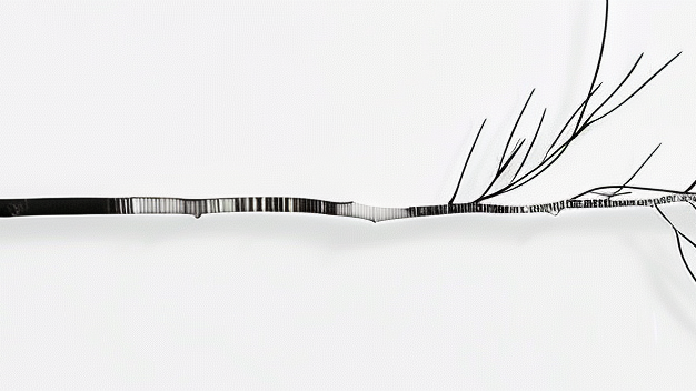 Single branch with leaves on a white background