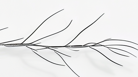 Single branch with leaves on a white background