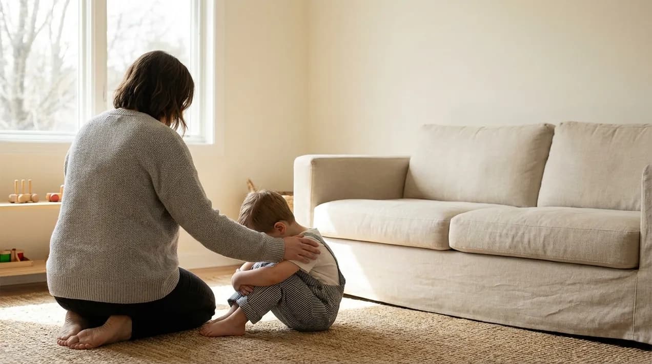 Parent and child in a warm, nurturing moment