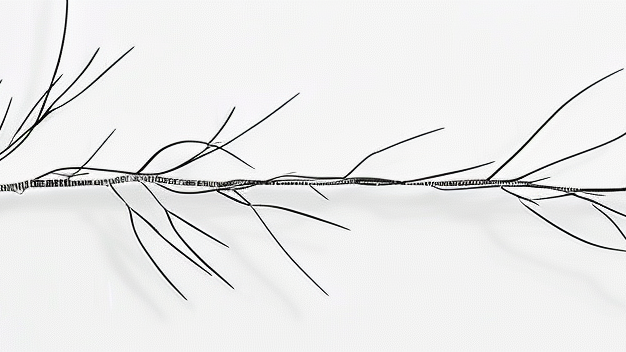 Single branch with leaves on a white background